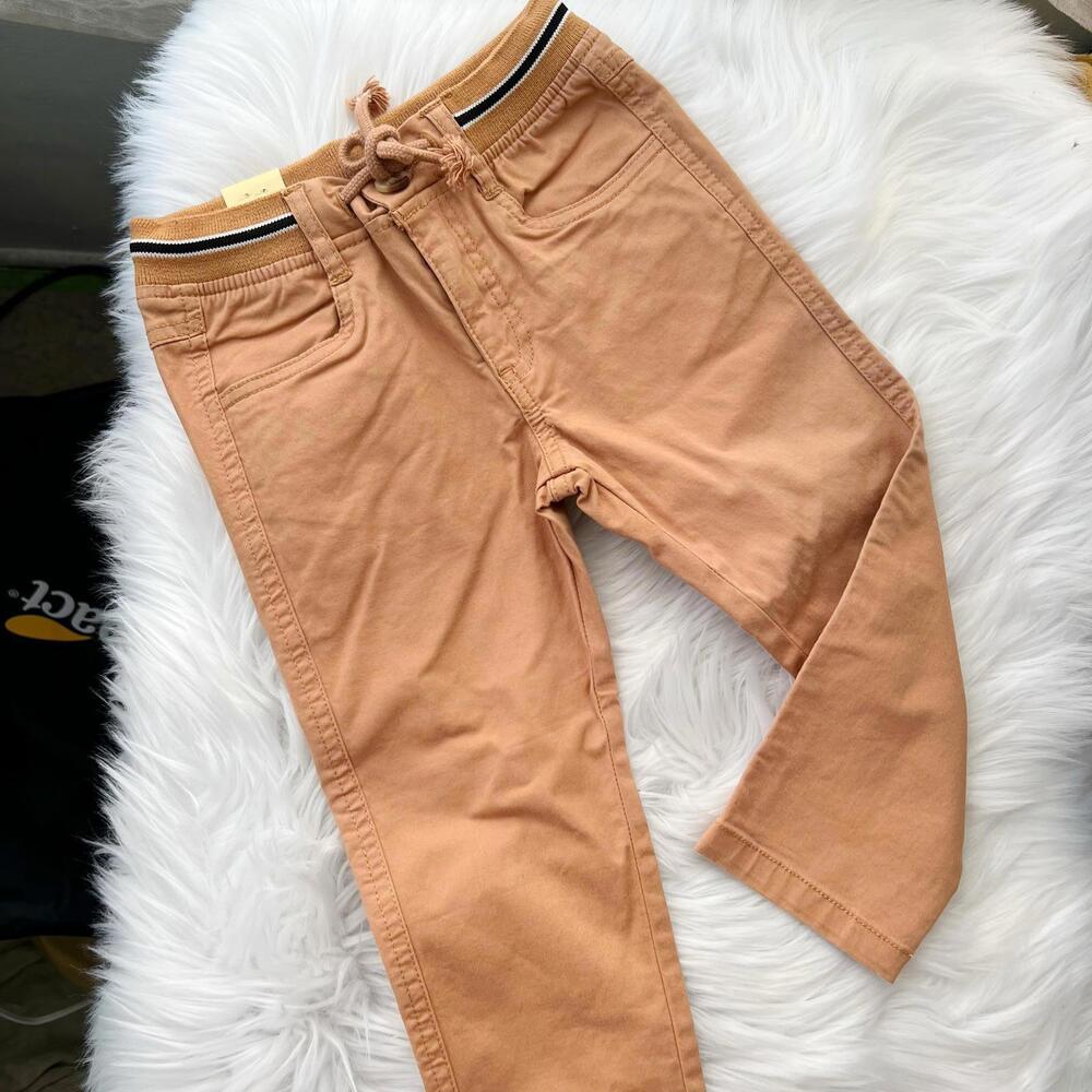 NWT Milon - Tan adjustable waist casual chino pants, sz 2